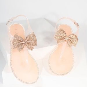 bling bamboo bow sandals